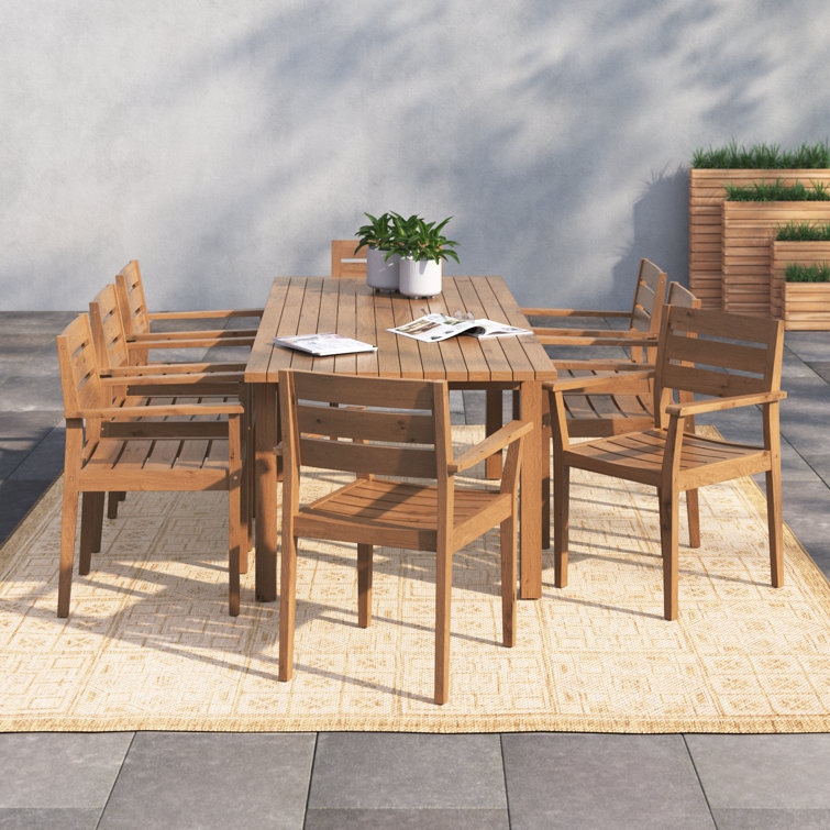 Clarkrange 8 Person Rectangular Extendable Outdoor Dining Set